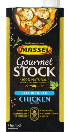 Massel Organic Liquid Stock Chicken Style Salt Reduced (1L)