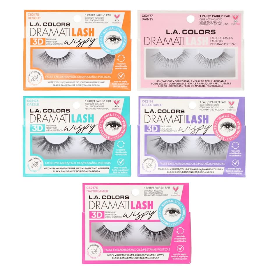 L.A. Colors Dramati Lash 3d Wispy False Eyelashes, Black