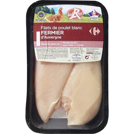 Carrefour - Filet de poulet blanc d'auvergne label rouge (2 pièces)