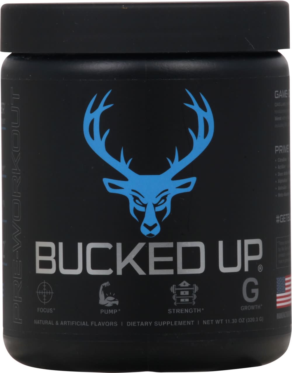 Bucked Up Blue Raspberry Flavor Pre-Workout Supplement (11.1 oz)