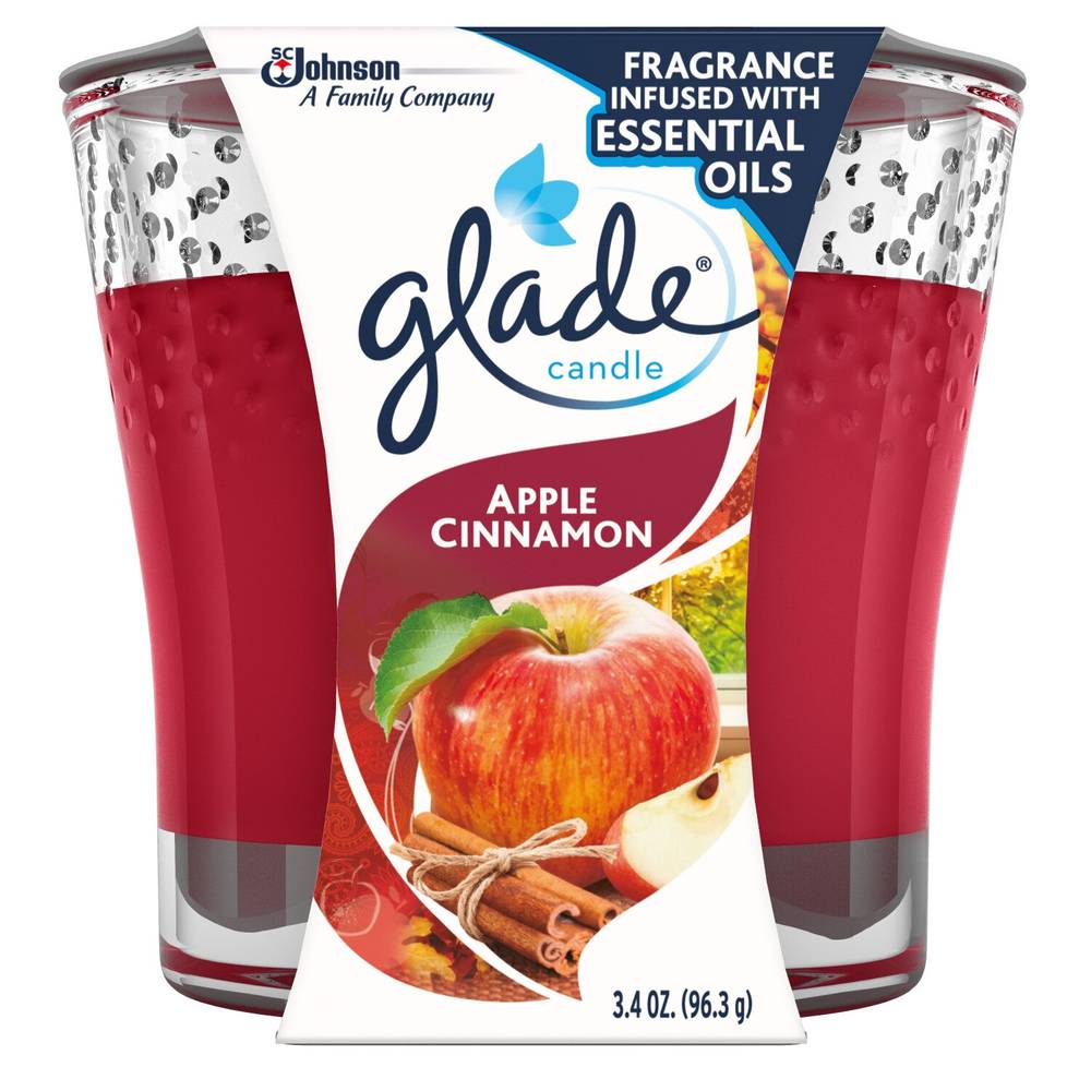 Glade Jar Candle Air Freshener, Apple Cinnamon, 3.4 oz