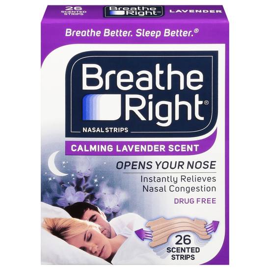 Breathe Right Drug Free Calming Lavender Scent Nasal Strips (26 ct)