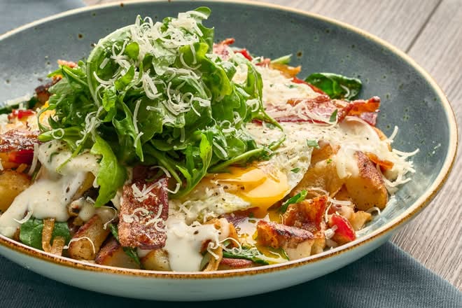 Double Bacon Parmesan Hash