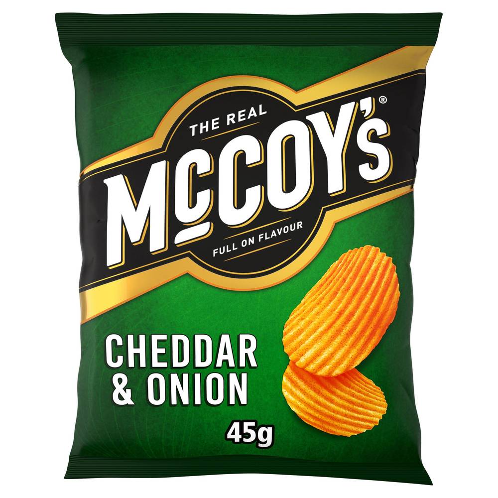 McCoy's Ridge Cut Cheddar & Onion Flavour Potato Crisps 45g