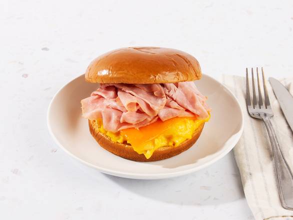 Order Ham Egg and Cheese Breakfast Sandwich food online from Yolko Breakfast Cafe store, Chicago on bringmethat.com