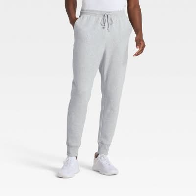 All In Motion Active Comfort Fleece Jogger Pants, Men, M, Heather Gray