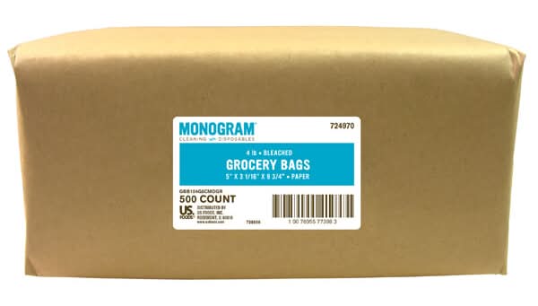 Monogram 4Lb White Grocery Bags