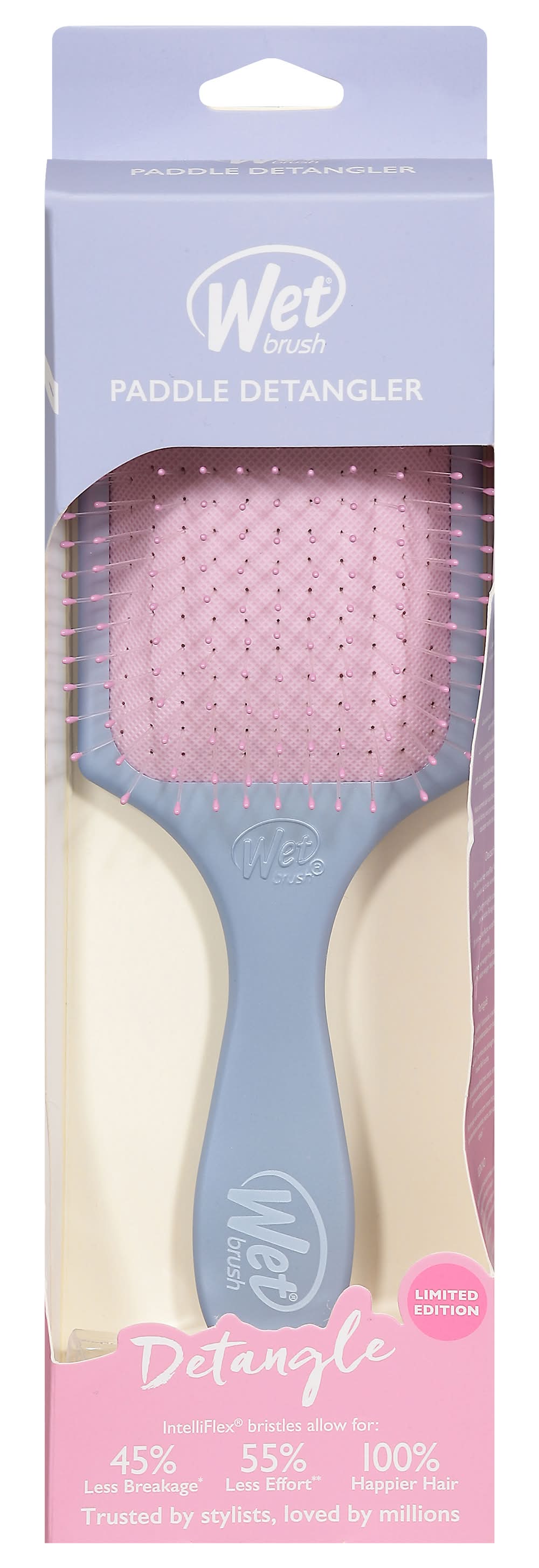 Wet Brush Paddle Detangler Hair Brush, Pink-Purple