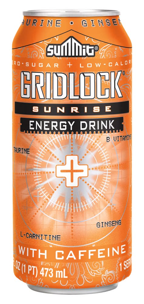 Summit Gridlock Energy Drink With Caffeine, Sunrise (16 fl oz)