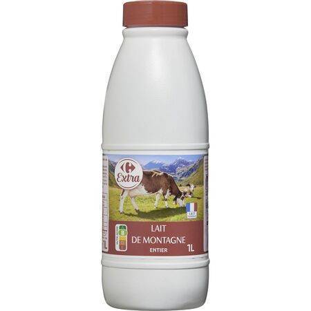 Carrefour Extra - Lait entier de montagne (1 L)