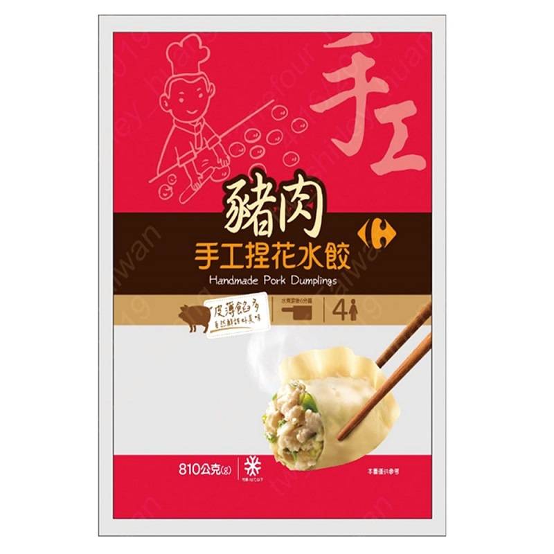 家樂福手工捏花豬肉水餃 (每包810g) <810g克 x 1 x 1PACK包>