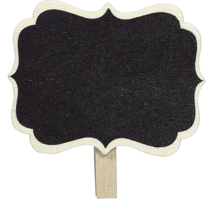 Scroll Chalkboard Label Clips 8ct