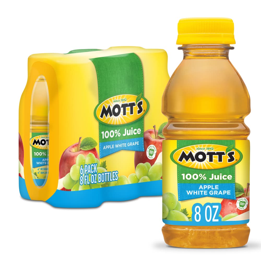 Mott's Apple White Grape 100% Juice (6 x 8 fl oz)