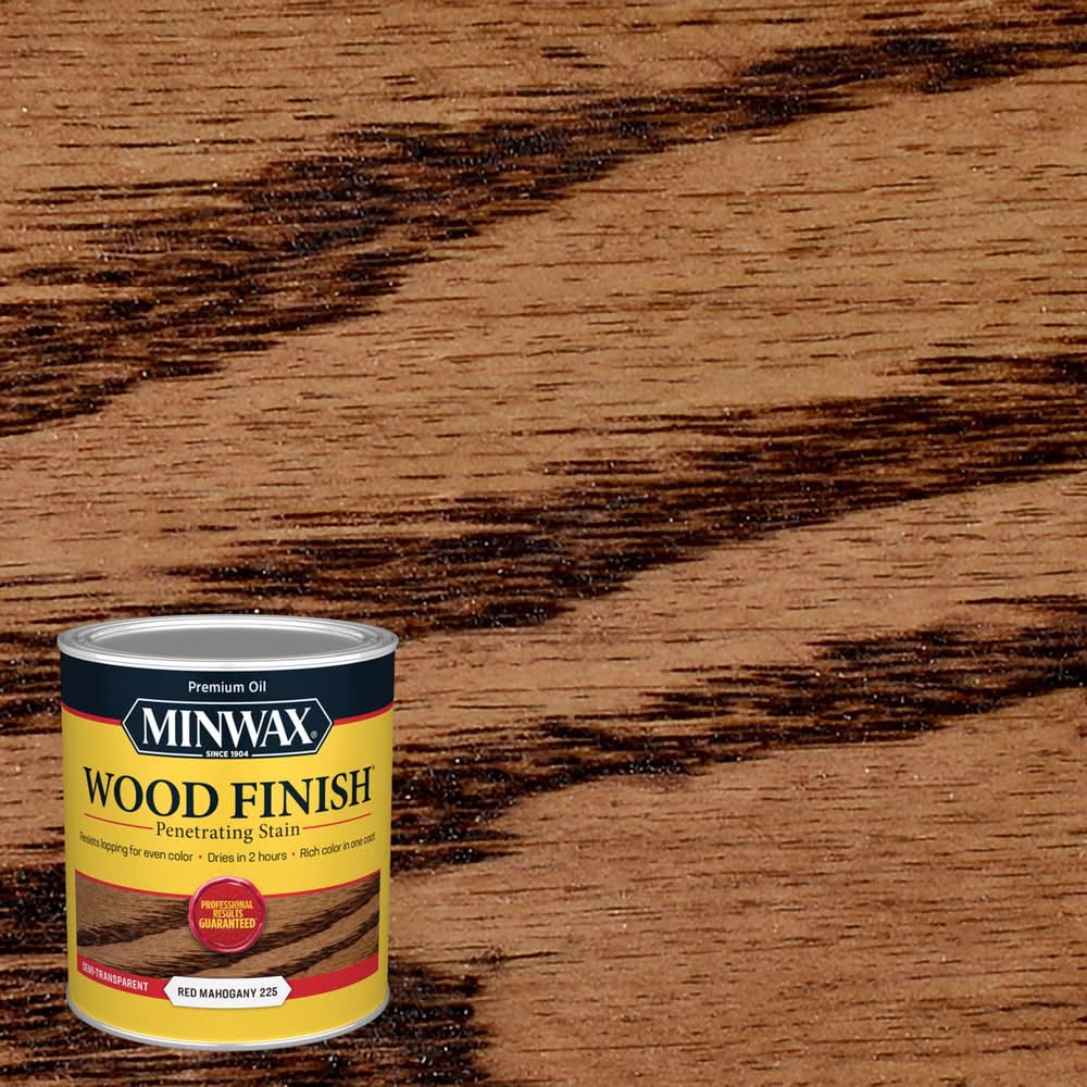 Minwax Wood Finish Semi-Transparent Red Mahogany Oil-Based Penetrating Wood Stain 1 Qt