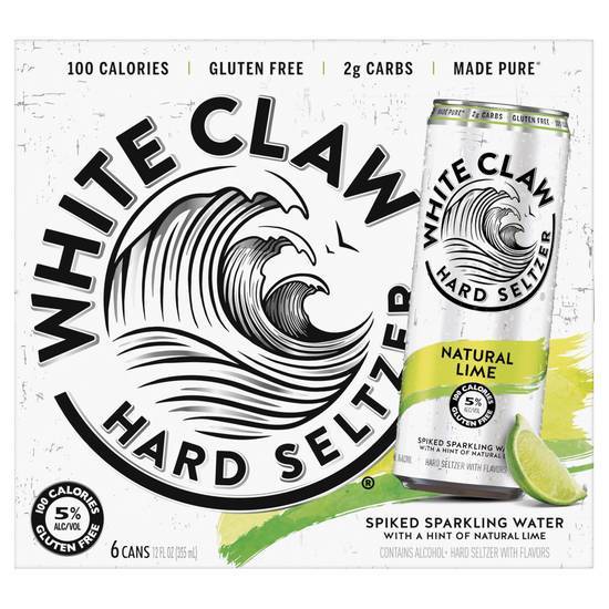 White Claw Spiked Hard Seltzer (6 pack, 12 fl oz) (natural lime)