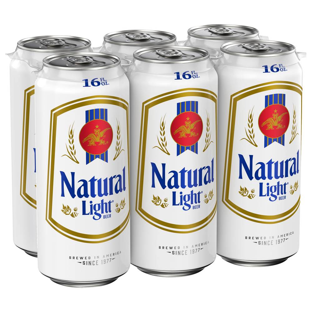 Natural Light Lager Beer (6 ct, 16 fl oz)