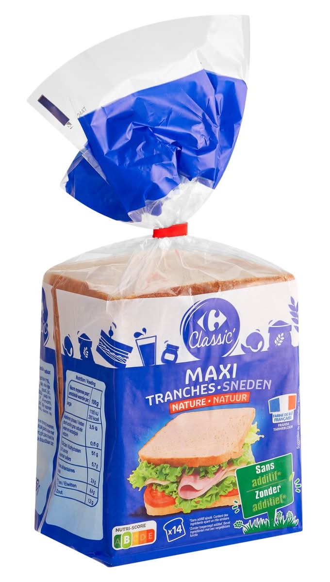 Carrefour Classic'' Maxi Tranches Nature 14 Pièces 550 g