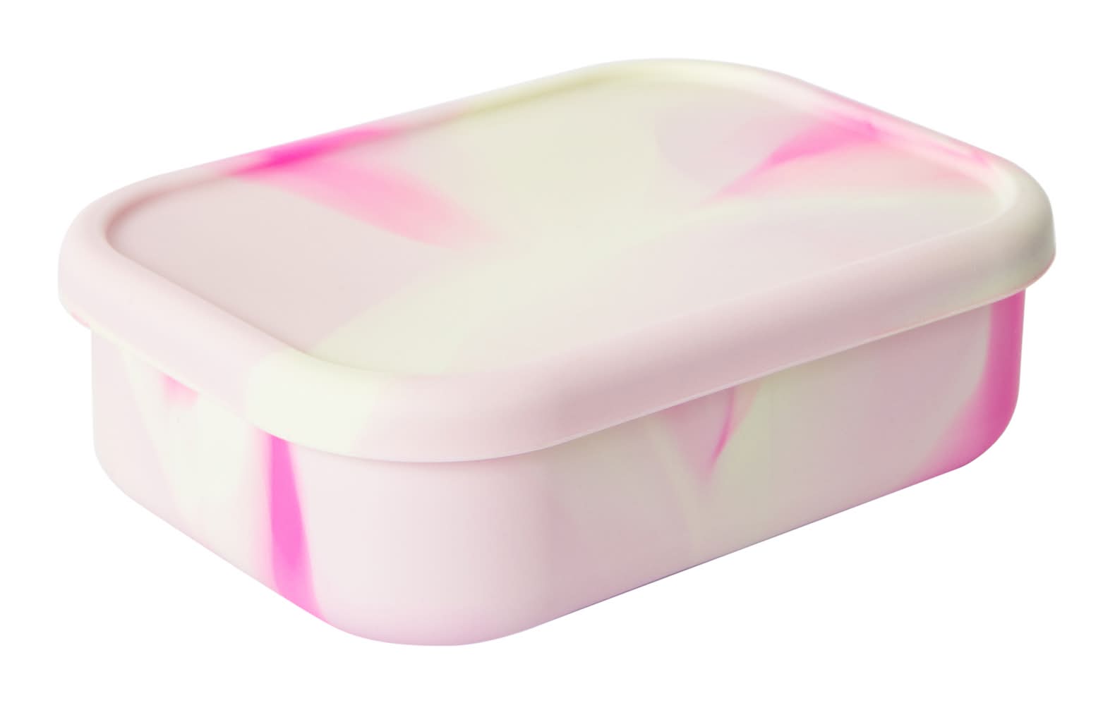 3 Compartment Silicone Bento Box Pink