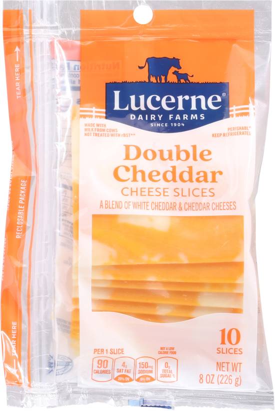 Lucerne Double Cheddar Cheese Slices (10 ct) Delivery Near You Uber