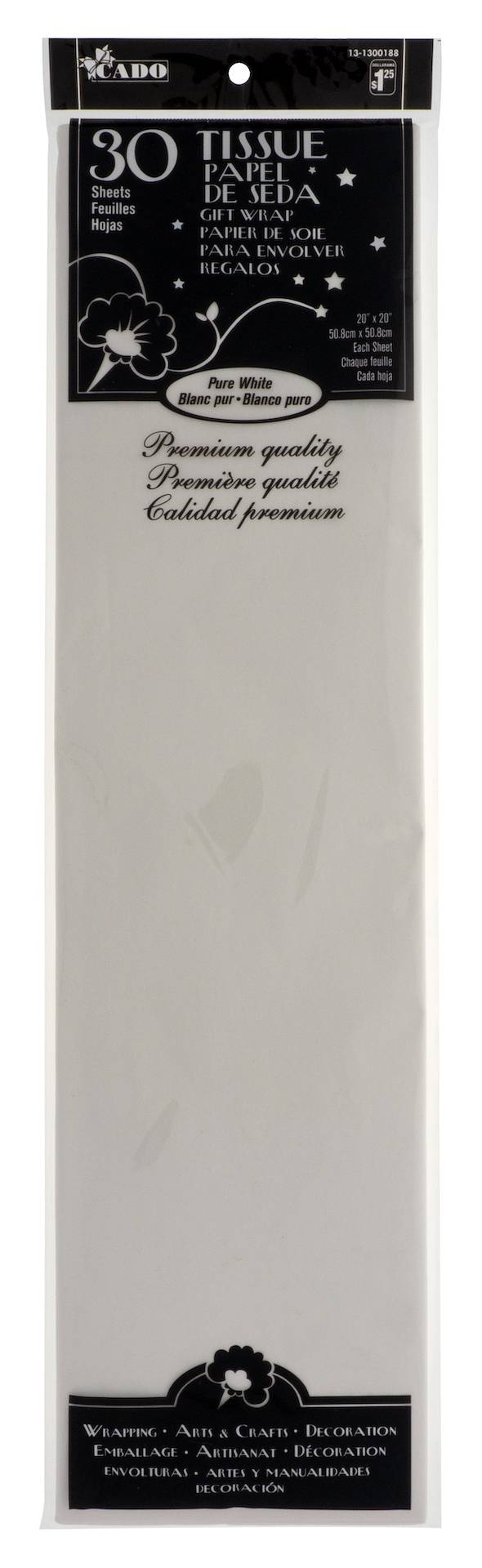 Cado papier de soie (30 unités) (20 in x 20 in/blanc) - cado tissue gift wrapping paper, 20", white (30 ct)