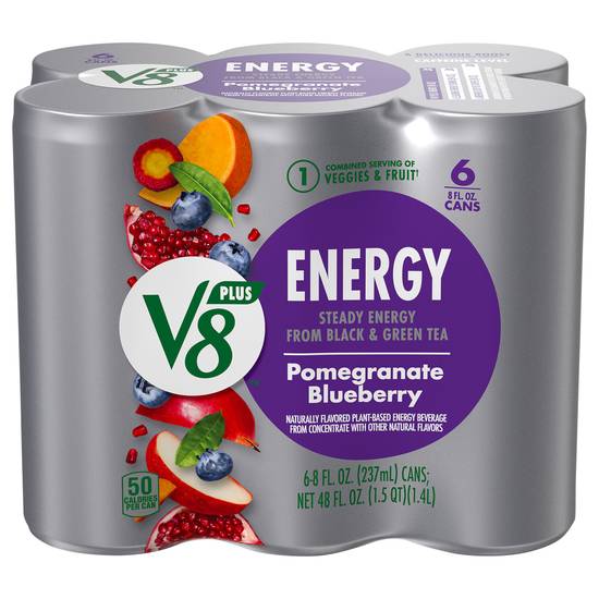 V8 Energy Pomegranate Blueberry Juice (6 ct, 8 fl oz)