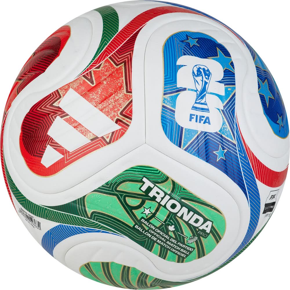 adidas FIFA World Cup 2026 Trionda Pro Official Match Ball (White/Solar Blue/Red/Lime, 5)
