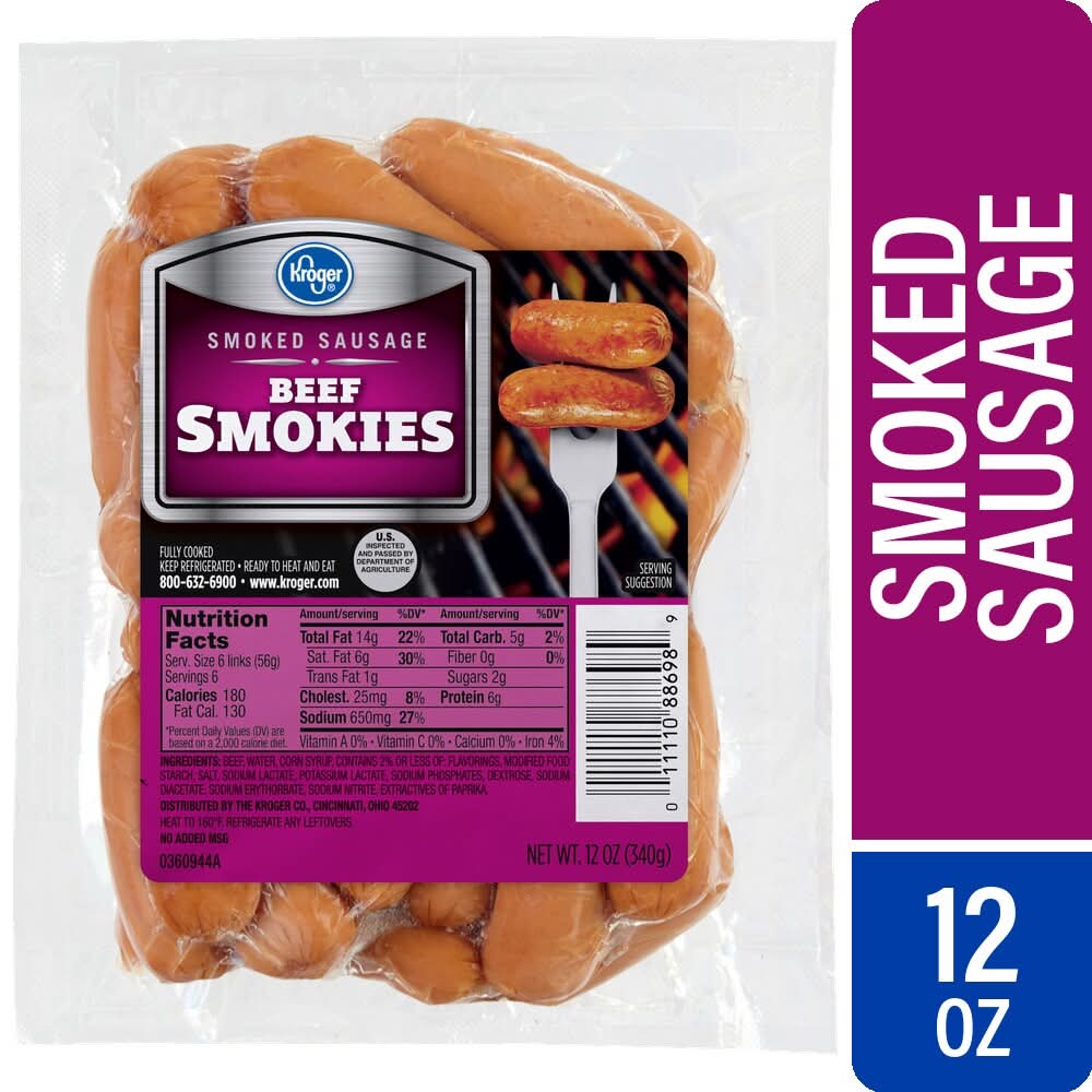 Kroger® Beef Smokies Smoked Sausage Beef Links 12 OZ