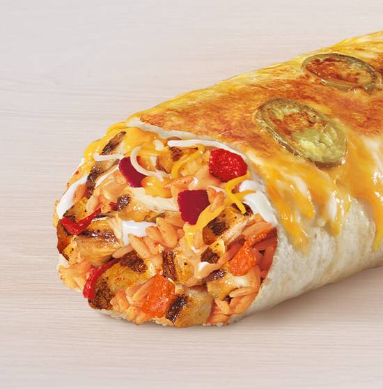 Spicy Double Chicken Grilled Cheese Burrito