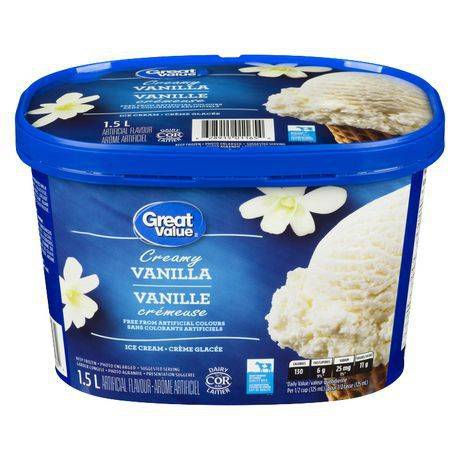 Great value crème glacée à la vanille (1,5°l) - vanilla ice cream (2 lb)