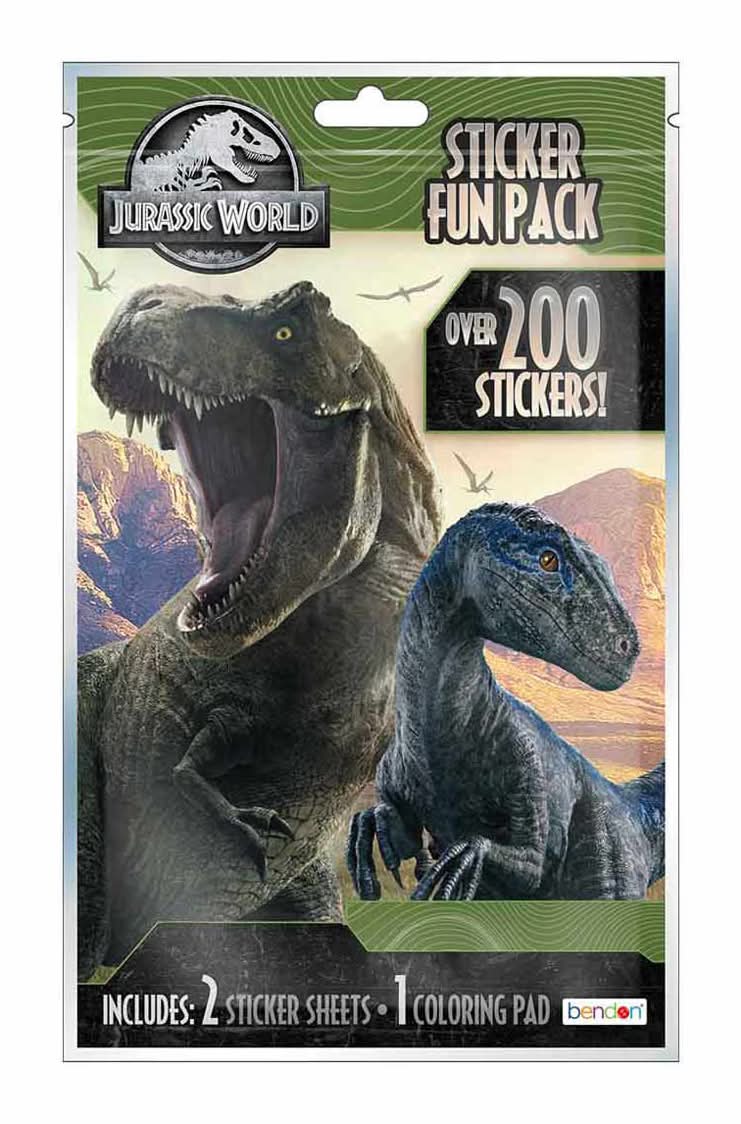 Licensed Sticker Fun Pack Jurassic World Or Gabby'S Dollhouse - 2 Sheets & 1 Coloring Pad