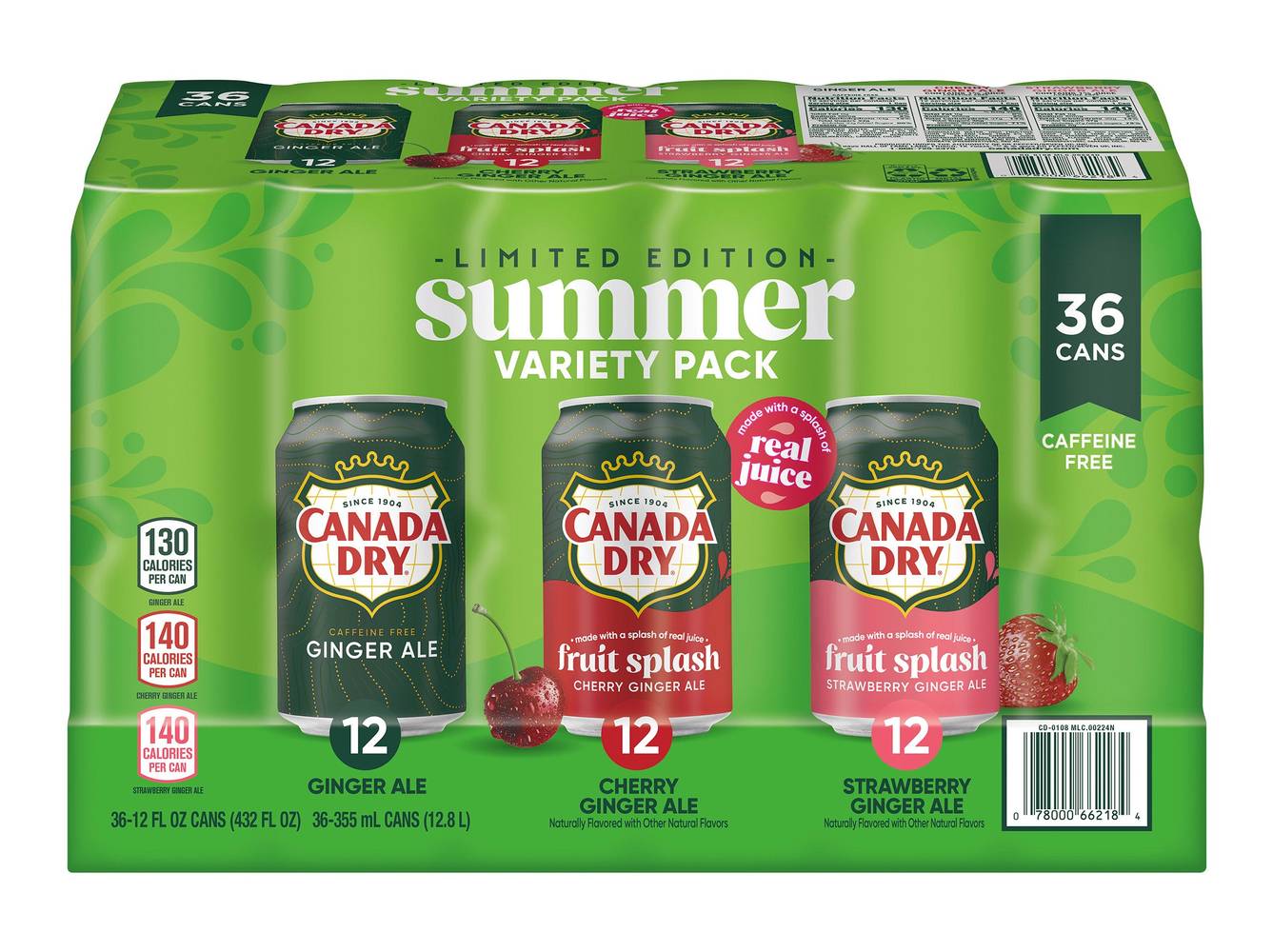 Canada Dry Ginger Ale Variety Pack, 12 fl oz, 36-count