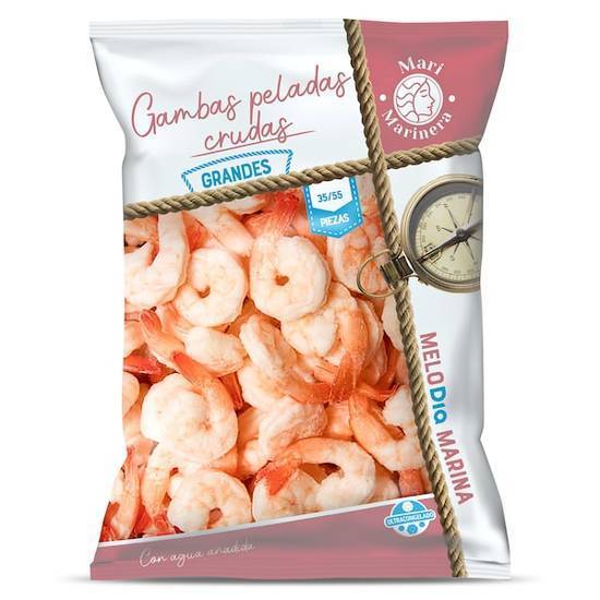 Gambas peladas gandes 40/60 piezas Mari Marinera bolsa 350 g