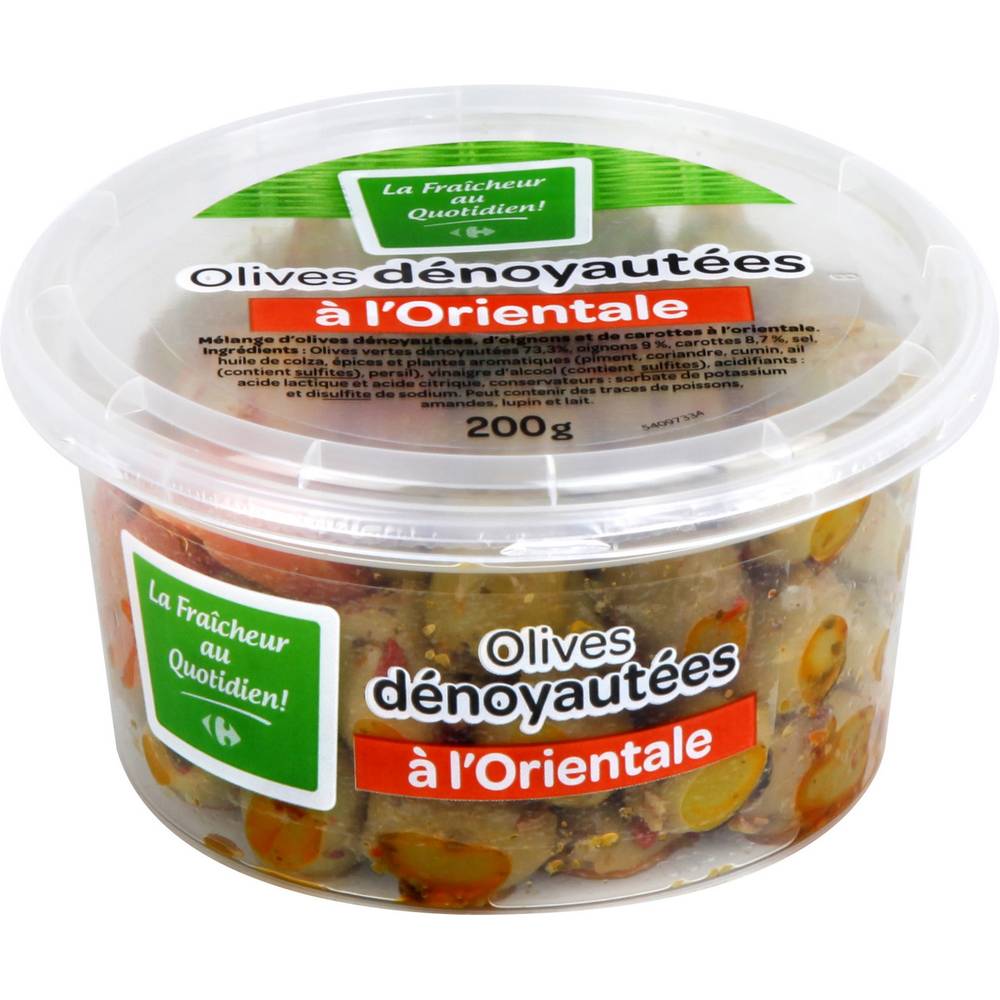 Carrefour - Olives vertes dénoyautées orientale (200g)