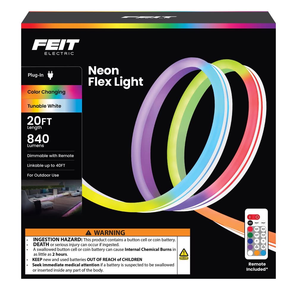 Feit Electric 20 Ft. L Color Changing Plug-In Led Tape Light 1 Pk