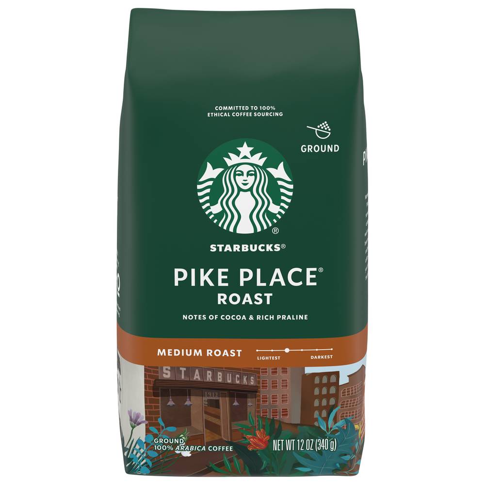 Starbucks 100% Arabica Pike Place Medium Roast Ground Coffee (12 oz)