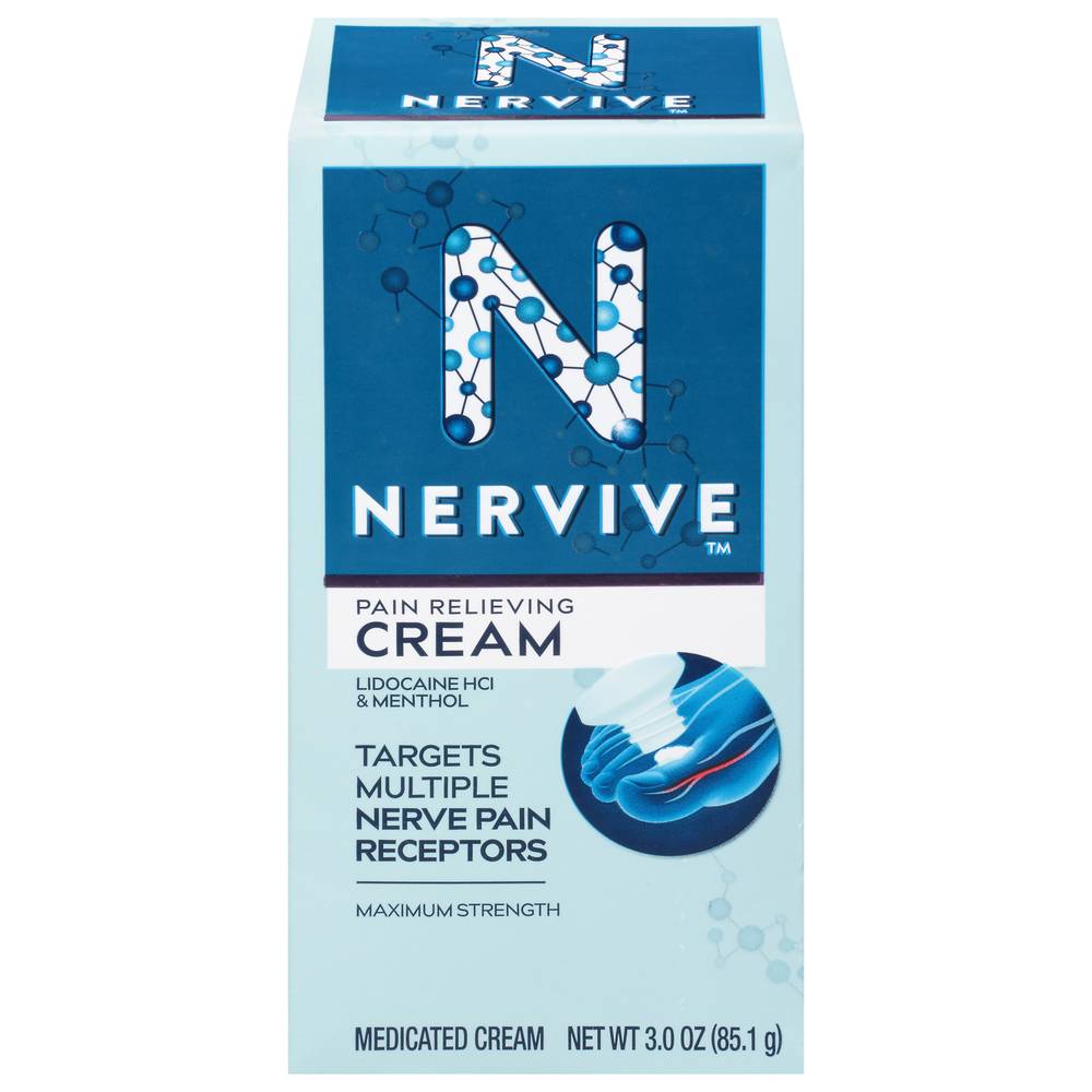 Nervive Nerve Care, Pain Relieving Cream, Max Strength (3 oz)