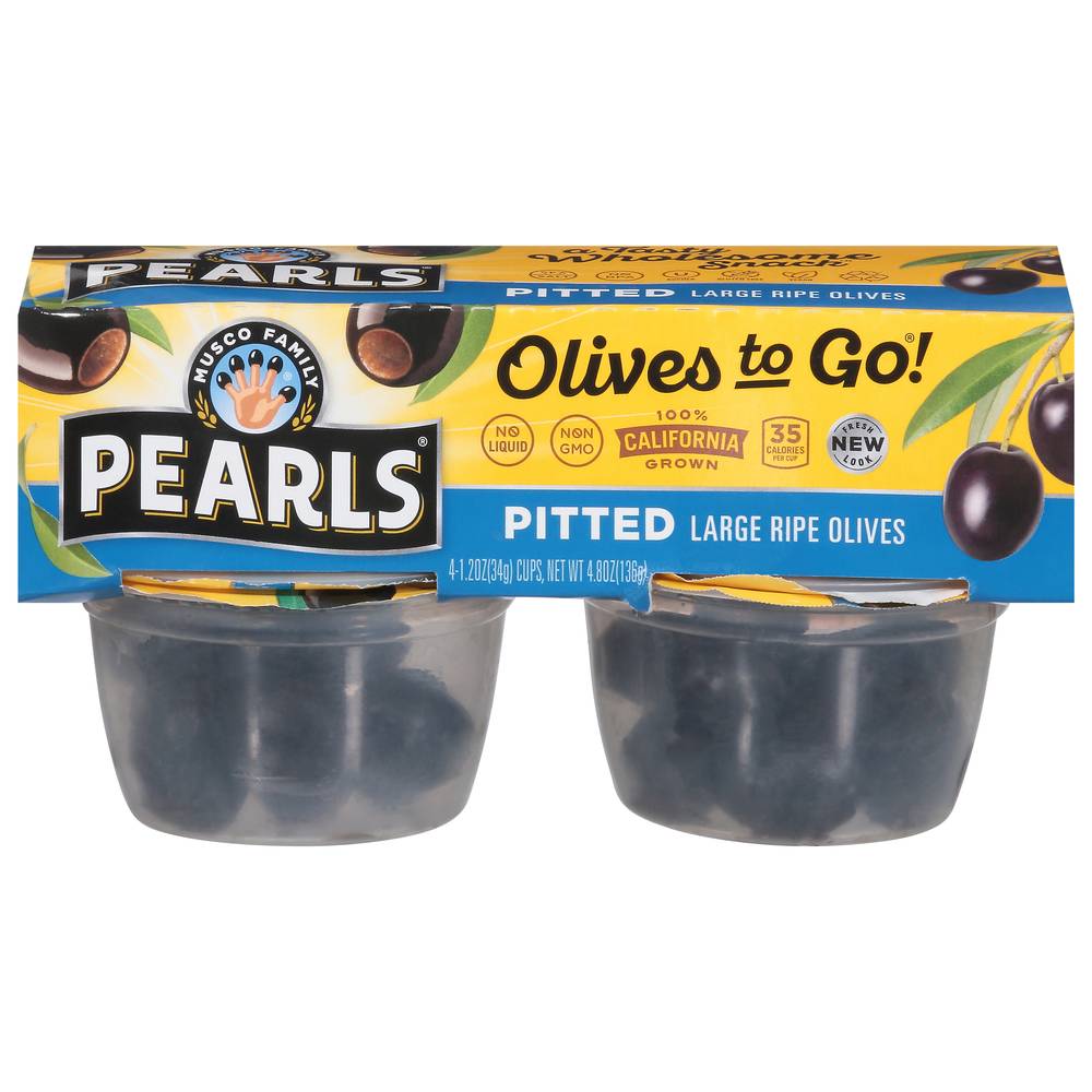 Pearls Black Pitted Olives To Go! (4.8 oz)