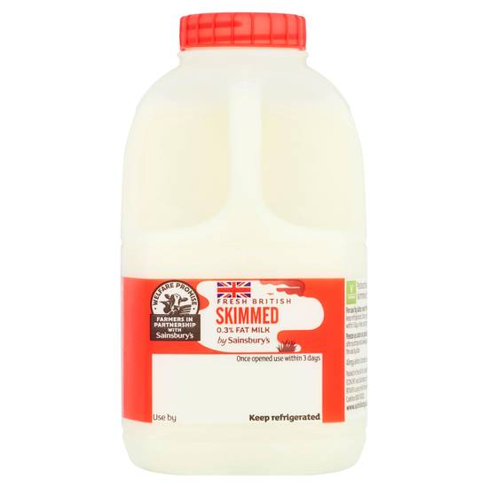 Sainsbury's British Skimmed Milk 568ml (1 pint)