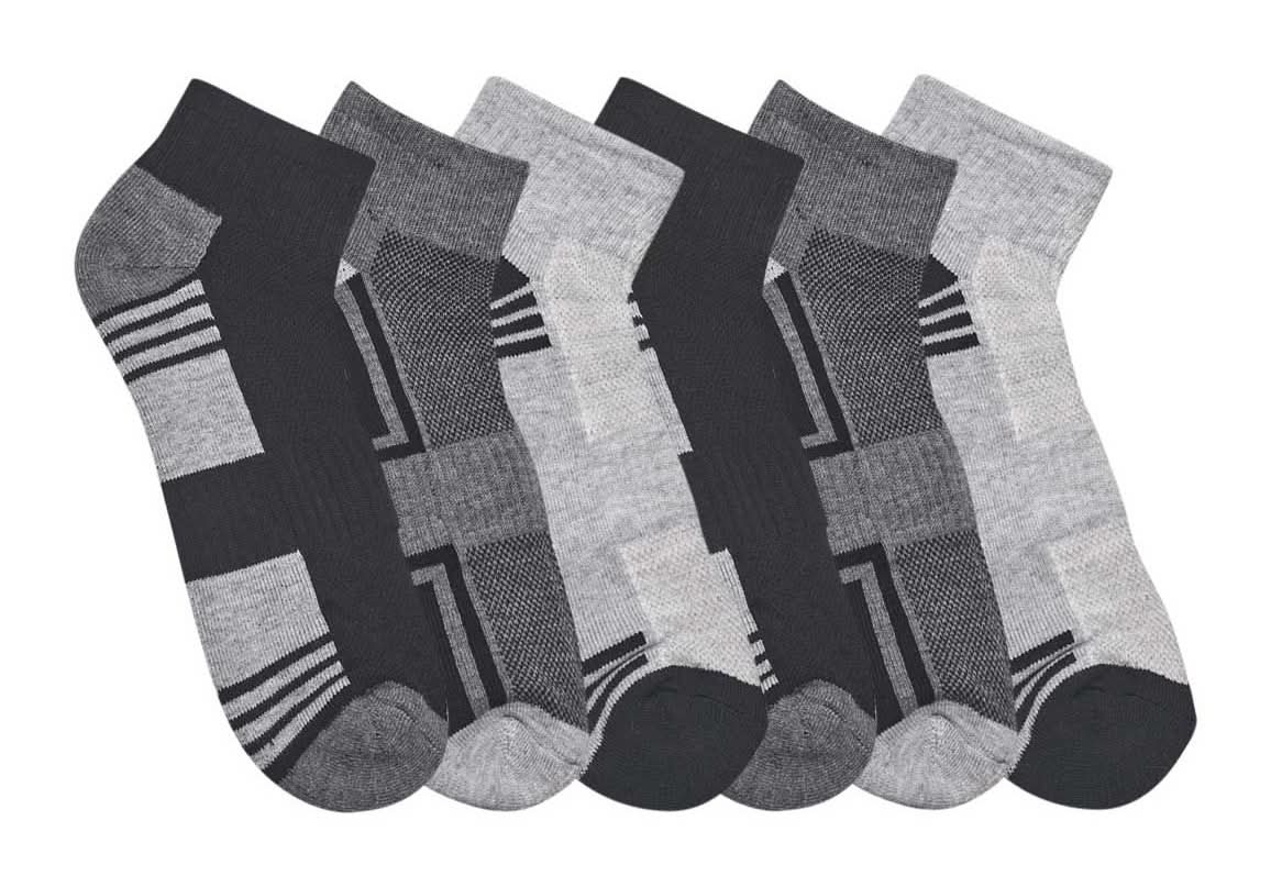 Zone Pro Men'S Half Cushion Ankle Socks - Large 6 Ct