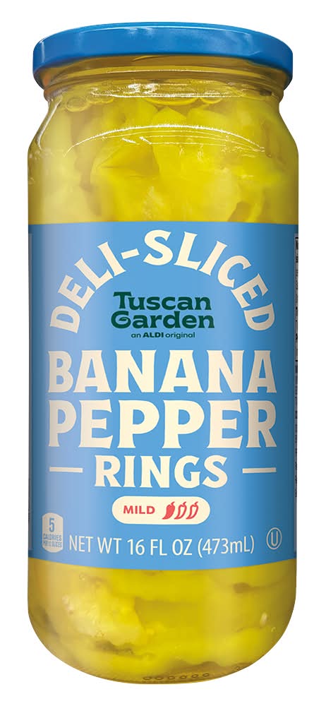 Tuscan Garden Deli Sliced Banana Pepper Rings, Mild (16 fl oz)
