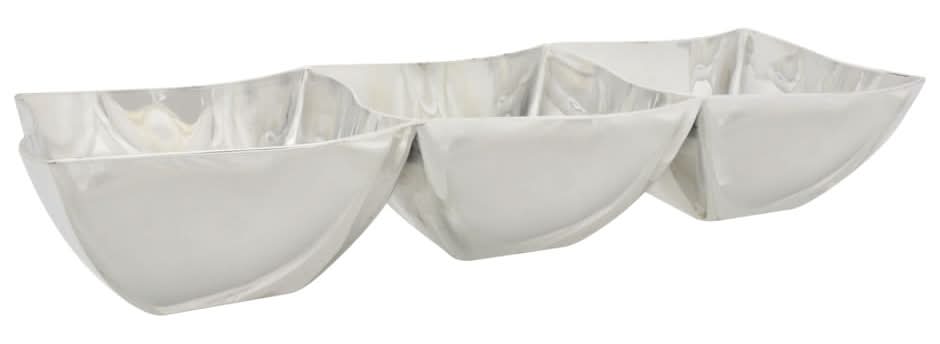 Caterer's Corner Plastic 3-section Serving Tray, White