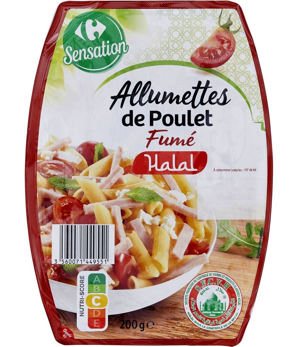 Carrefour Sensation - Allumettes de poulet fumées halal (200g)