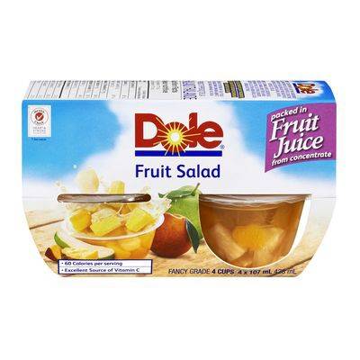 Dole salade de fruits en coupe dans du jus de fruit (4x107 ml) - fruit salad cups in juice (4 x 107 ml)