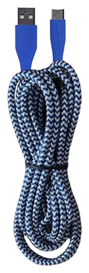 Wireless Gear Usb To Usb-C Cable, 6 ft, Blue-White