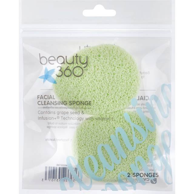 Beauty 360 Facial Cleansing Sponge, Grape Seed, 2CT
