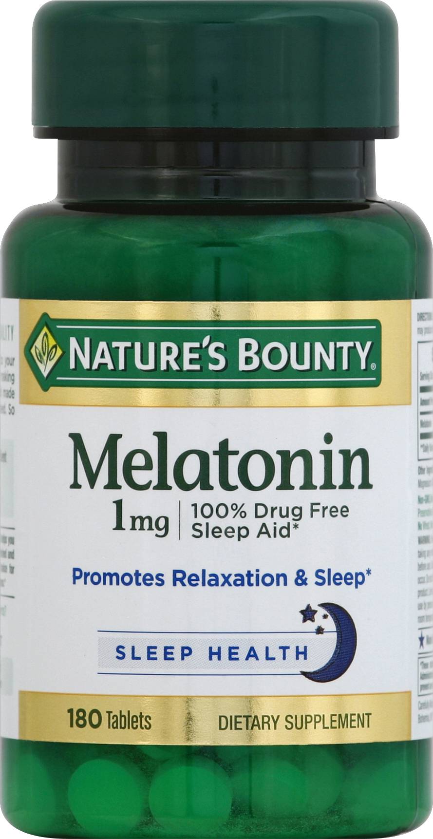 Nature's Bounty Dietary Supplement Melatonin 1 mg Tablets (3.2 oz)