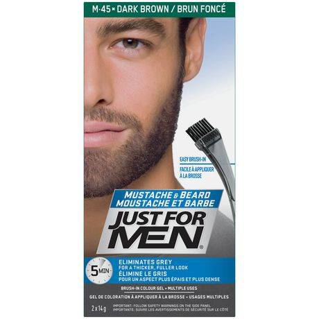 Just For Men Mustache & Beard M-45 Dark Brown Brush-In Colour Gel (1 piece)