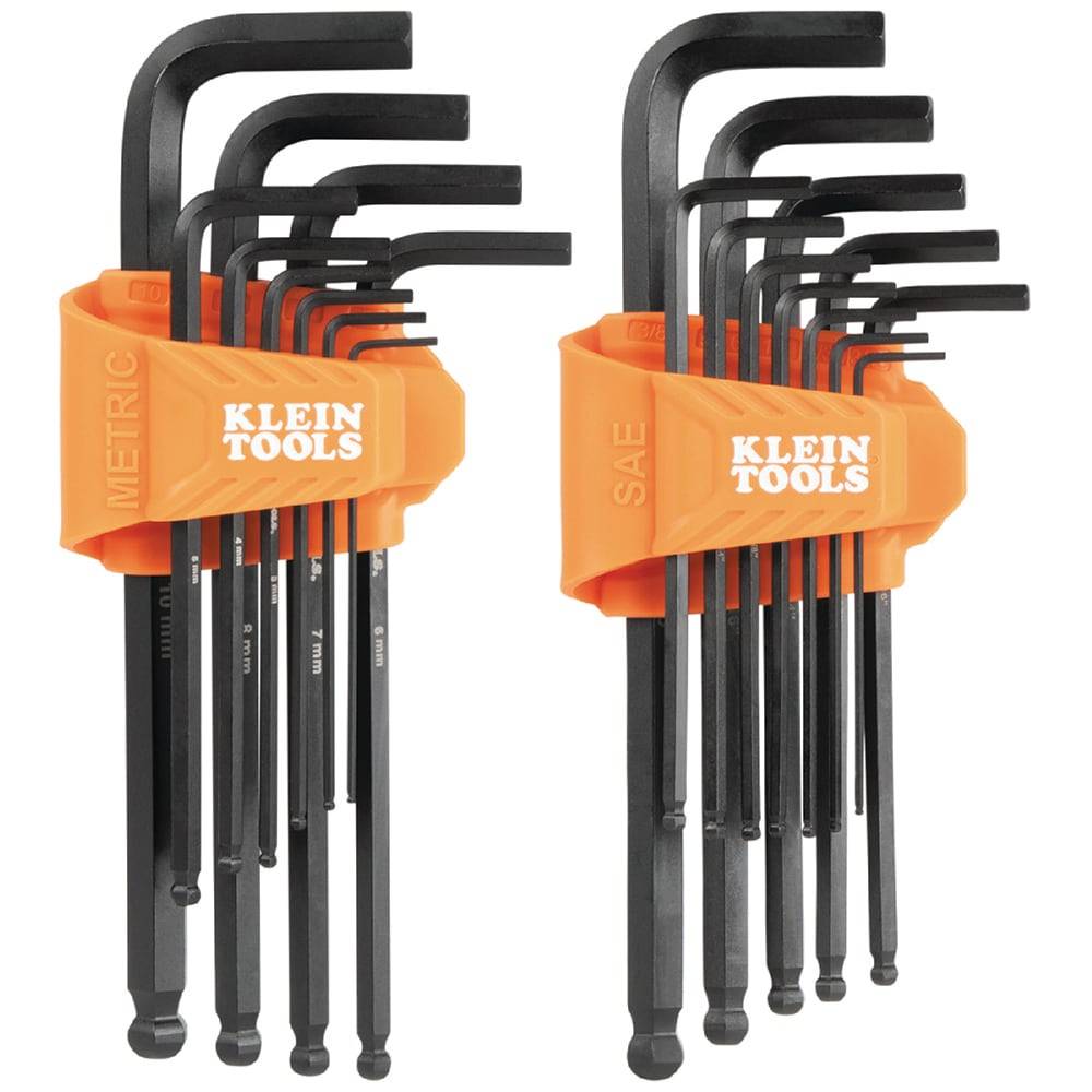 Klein Tools Assorted Standard (Sae) and Metric Combination (22-Pieces) Hex Key Set | BLS22