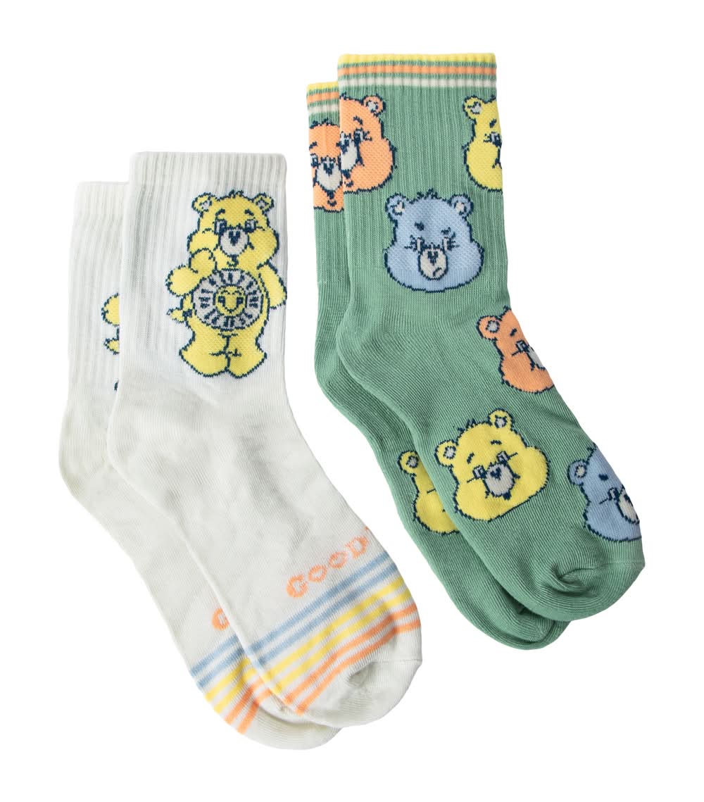 Branded Girls Mid-Crew Socks 2-Pack Care Bears
