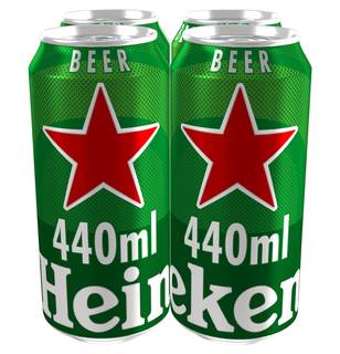 Heineken Lager Beer Cans 4 x 440ml